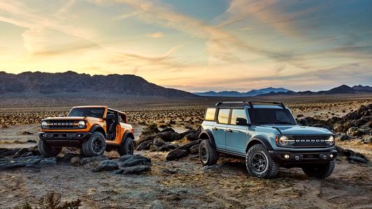 2021 Ford  Bronco：2门$ 29,995，4门$ 34,695