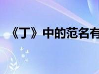 《丁》中的范名有哪些？丁有两个粉丝名字