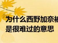 为什么西野加奈被称为欢欢西野加奈？日语里是很难过的意思