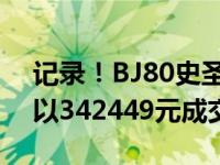 记录！BJ80史圣华章版(纪念)公益拍卖首日以342449元成交