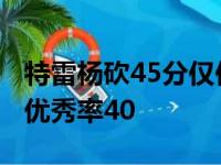 特雷杨砍45分仅仅基本实际操作 以往5场3次优秀率40 