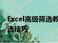 Excel高级筛选教程详解：一步步掌握高效筛选技巧