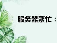 服务器繁忙：应对挑战与解决方案