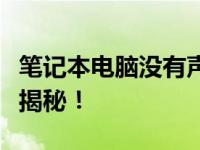 笔记本电脑没有声音怎么办？全面解决方案大揭秘！