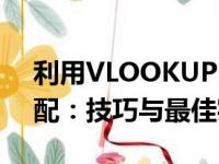 利用VLOOKUP函数实现高效数据查找与匹配：技巧与最佳实践指南