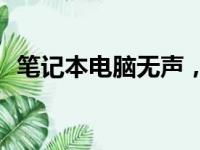 笔记本电脑无声，该如何排查和解决问题？
